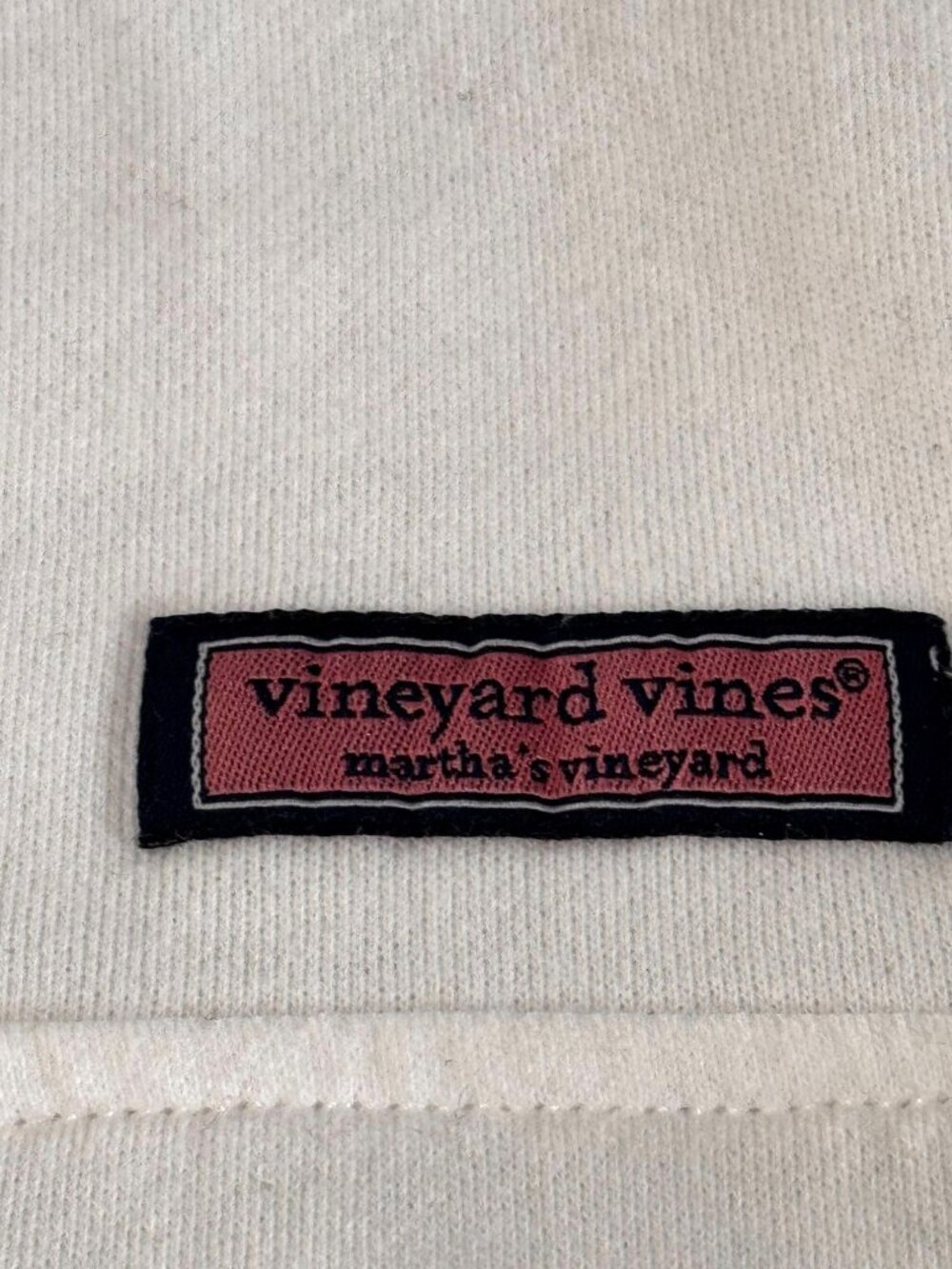 Vineyard Vines Womens M White 1/4 Zip Pullover With Floral Yoke Design 100% Cott - Picture 4 of 7